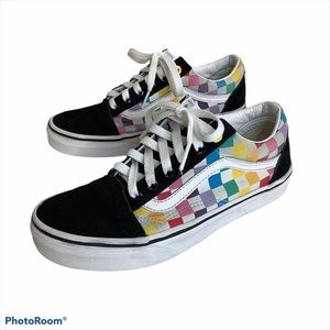Vans multicolor checkers low top Old Skool size 6.5 women 5 men